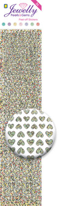 Jewelly Pearls & Gems Hearts Diamond Silver, 2 sheets