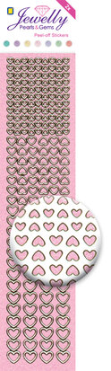 Jewelly Pearls & Gems Hearts GT Pink, 2 sheets