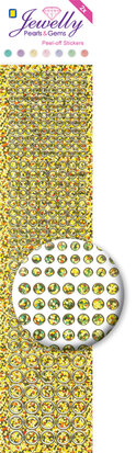 Jewelly Pearls & Gems Dots Diamond Gold, 2 sheets