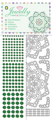 Jewelly Pearls & Gems, White Flowers, 5 sheets