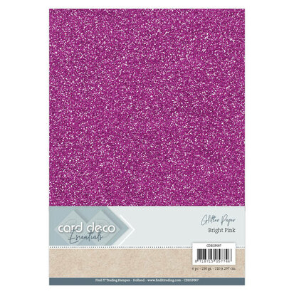 Card Deco Essentials Glitter Paper Bright Pink