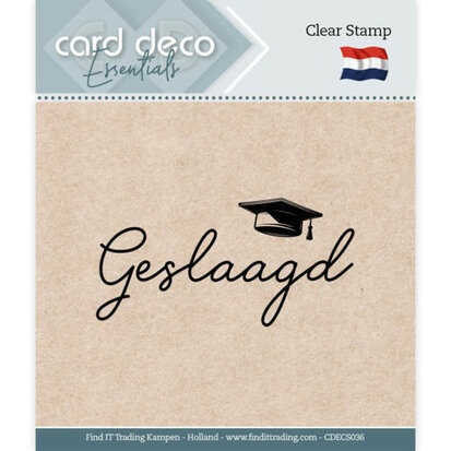 Card Deco Essentials - Clear Stamps - Geslaagd