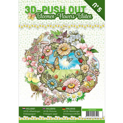 3D Pushout Boek 5 - Bloemen - 3DPO10005