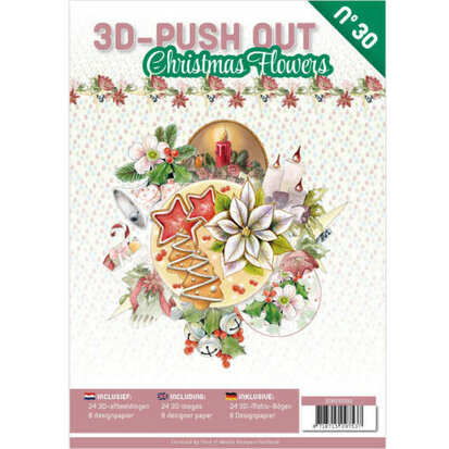3D Pushout Boek 30 - Christmas Flowers - 3DPO10030