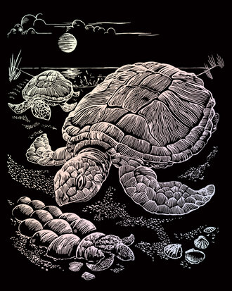 HOLOGRAPHIC ENGRAVING SEA TURTLE - 25,5 cm x 20,5 cm