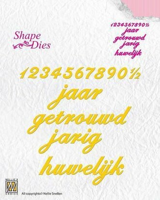 Shape Dies Nederlands text jubileum-verjaardag
