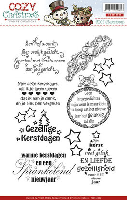 Yvonne Creations - Cozy Christmas - Tekst - Clearstamp