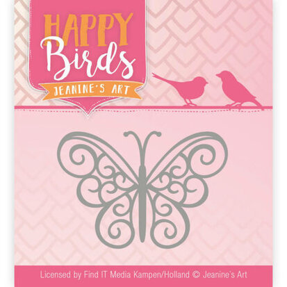 Dies - Jeanine's Art - Happy Birds - Vrolijke vlinder