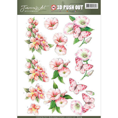 3D Pushout - Jeanine's Art - With Sympathy - Pink Flowers