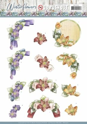 3D Pushout - Precious Marieke - Winter Flowers - Helleborus