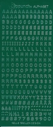 Clippunch Alphabet sticker adhesive green