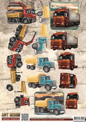 3D-Knipvel - Vintage Vehicles - Trucks