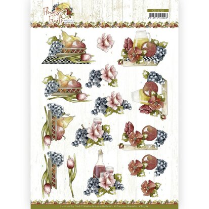 3D Cutting Sheet - Flowers and Fruits - Flowers and Grapes
