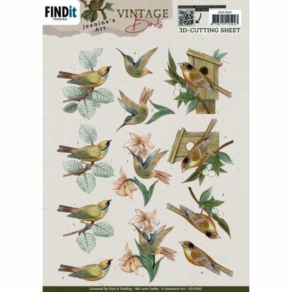 3D Cutting Sheets - Jeanine's Art - Vintage Birds - Wooden Birdhouse