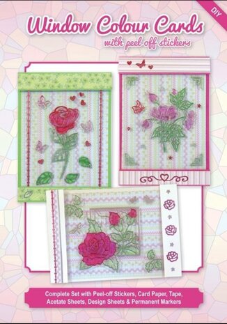 Window colour cards set - Roses - 3.9493